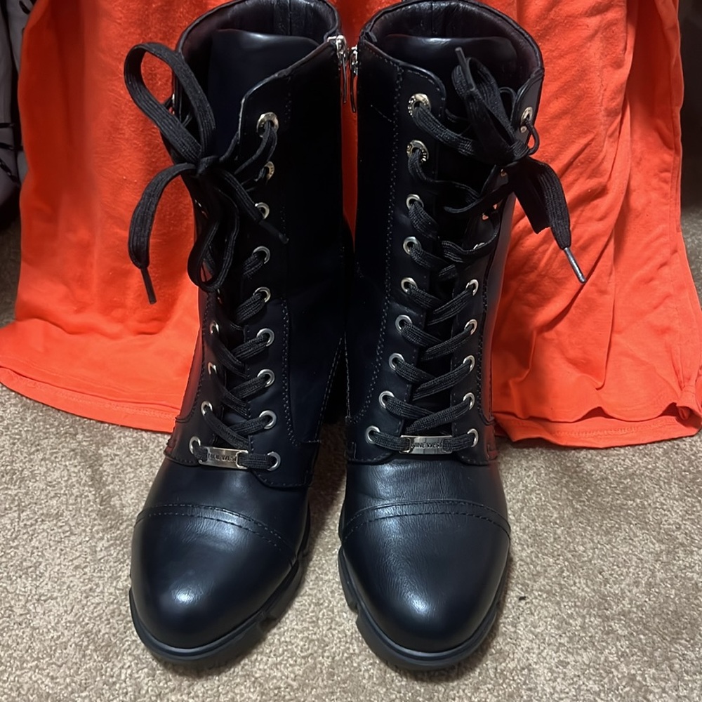 NWOT 🖤🖤NINE WEST HIGH HEELS BLACK LEATHER BOOTS 🖤🖤